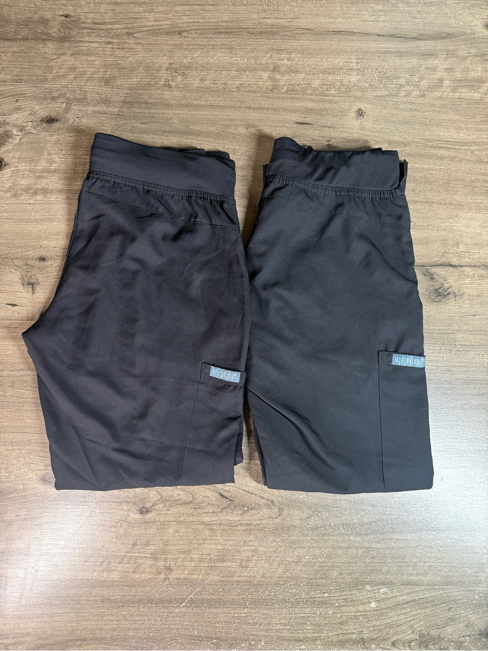 (2) Med Couture Insight Scrub Pants Women SP Small Petite Black MC2702 Cargo Zip